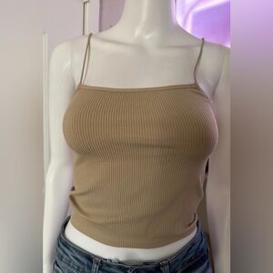 Zara Beige Ribbed Camisole